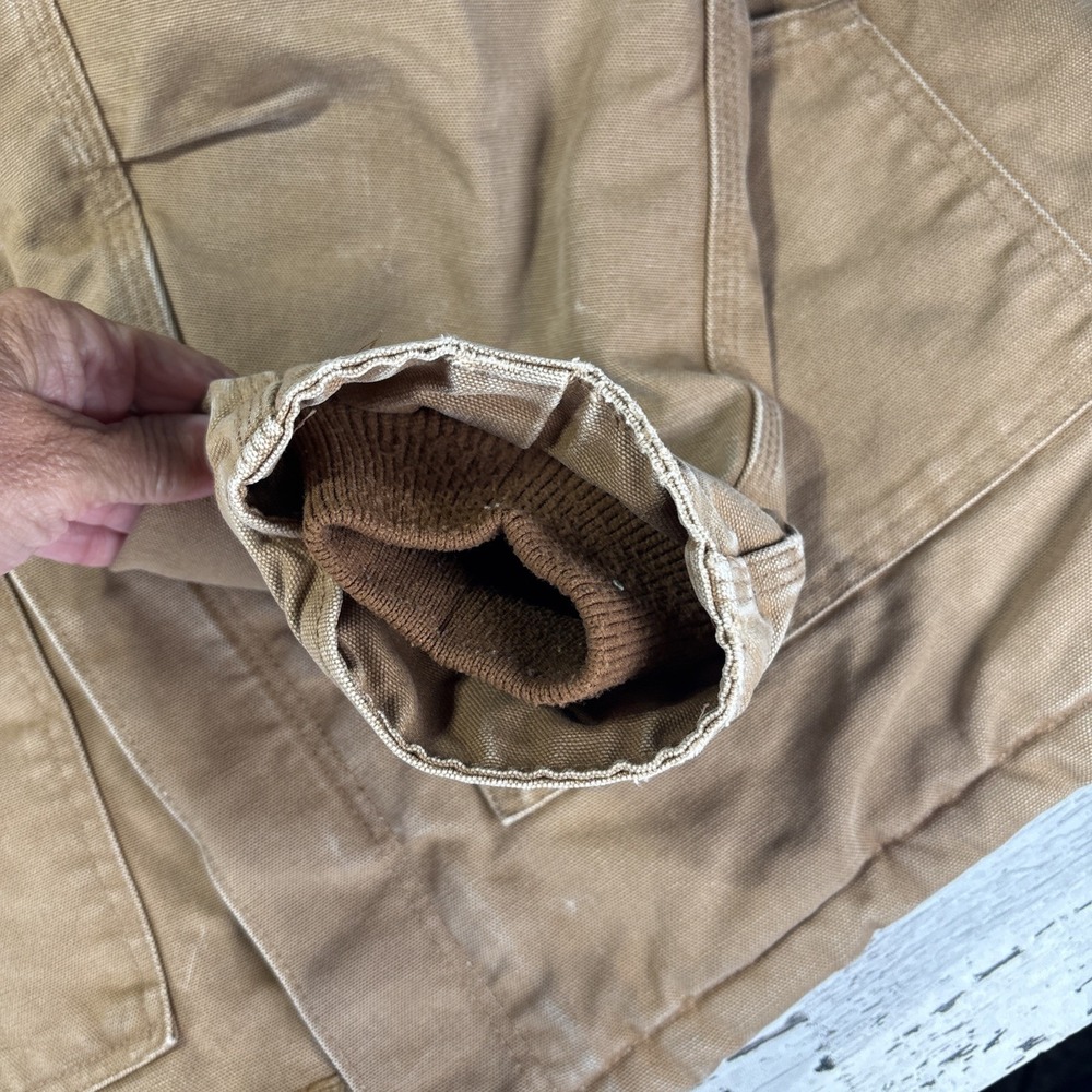 Men's Carhartt Brown Canvas Zip Jacket w/ Corduroy Collar, 48 Tall. C03 BRN READ - Picture 14 of 16